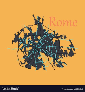 Flat city map of rome with well organized vector image
