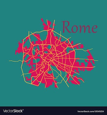 Flat city map of rome with well organized vector image