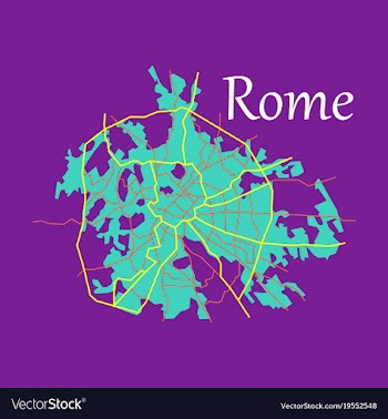Flat city map of rome with well organized vector image