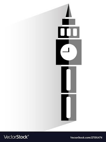 Flat clock tower icon on white background vector image