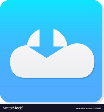 Flat cloud download icon vector image