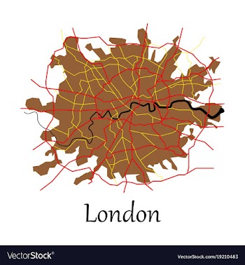 Flat color map of london united kingdom city plan vector image