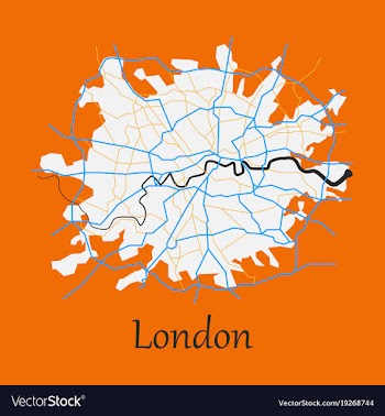 Flat color map of london united kingdom city plan vector image
