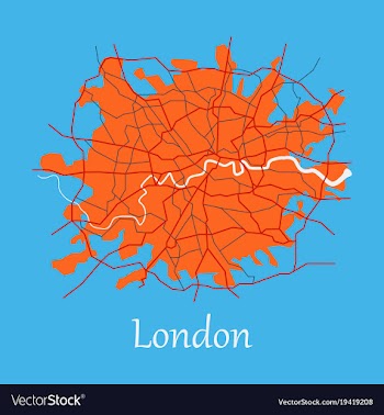 Flat color map of london united kingdom city plan vector image
