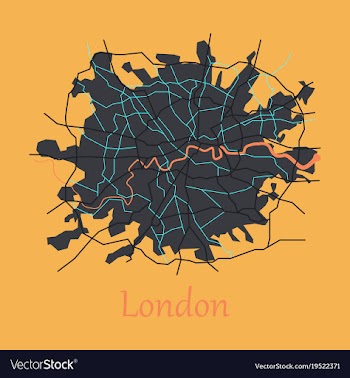 Flat color map of london united kingdom city plan vector image