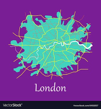 Flat color map of london united kingdom city plan vector image