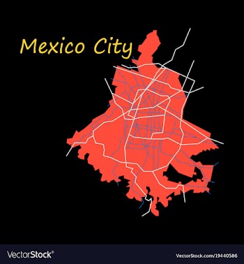 Flat color map of mexico city mexico city plan of vector image