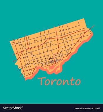 Flat color map of toronto canada city plan of vector image