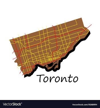 Flat color map of toronto canada city plan of vector image