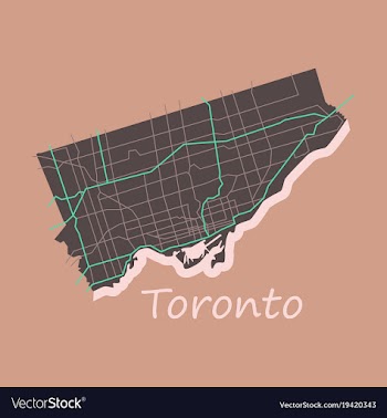 Flat color map of toronto canada city plan of vector image