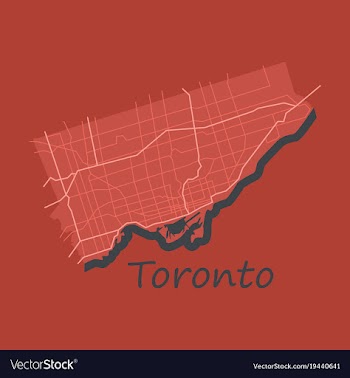 Flat color map of toronto canada city plan of vector image