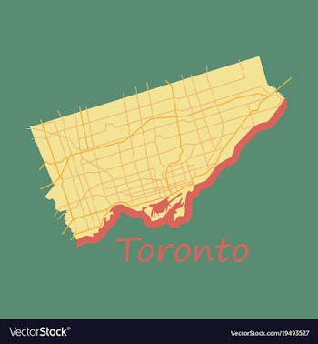 Flat color map of toronto canada city plan of vector image