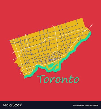 Flat color map of toronto canada city plan of vector image