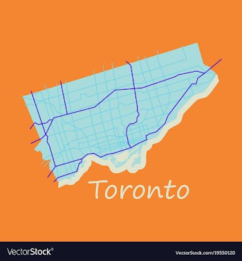 Flat color map of toronto canada city plan of vector image