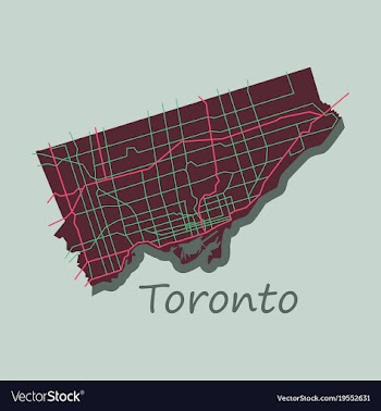 Flat color map of toronto canada city plan of vector image