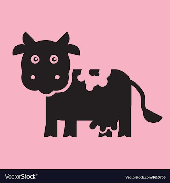 Flat Cow vector image