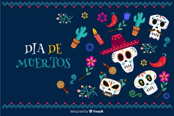 Flat día de muertos background Free Vector