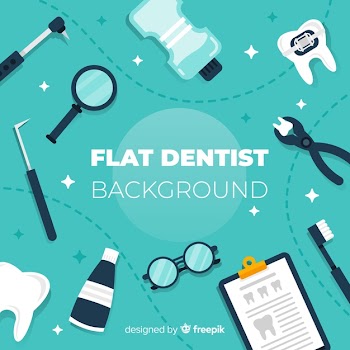 Flat dental tools background