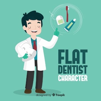 Flat dentist character