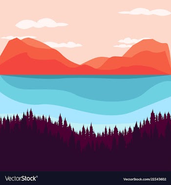 Flat design background mountain vector image