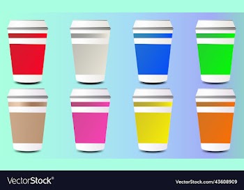 flat design cup coffee tea latte