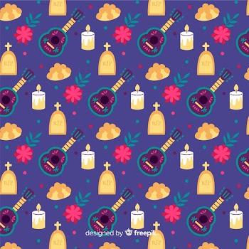 Flat design día de muertos pattern Free Vector