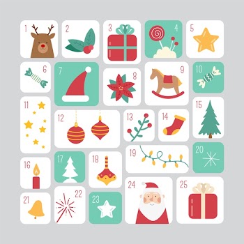 Flat design festive advent calendar Free Vector