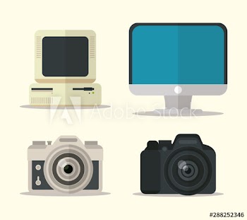 flat design gadgets technology icons
