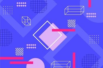 Flat design geometric shapes backdrop Free Vector