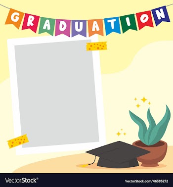 flat design graduation celebration photo frame