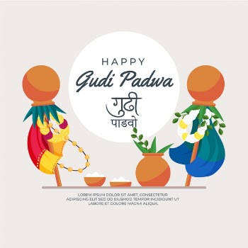 Flat design gudi padwa event theme Free Vector