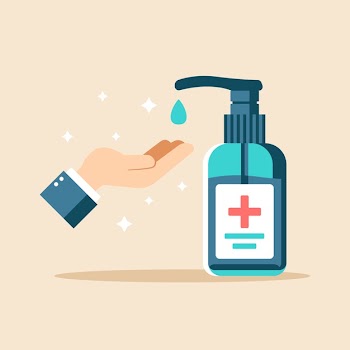 Flat design hand sanitizer illustration Free Vector