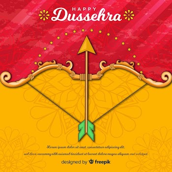Flat design happy dussehra background Free Vector