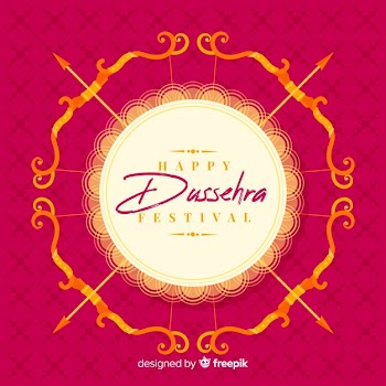 Flat design happy dussehra concept Free Vector