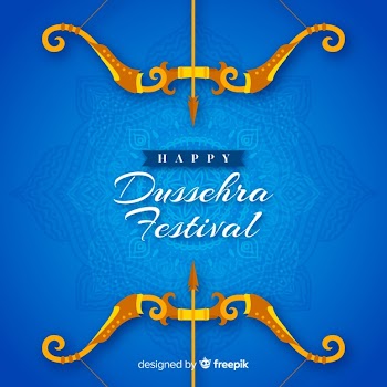 Flat design happy dussehra concept Free Vector