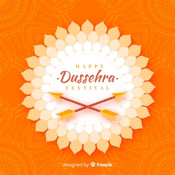 Flat design happy dussehra concept Free Vector
