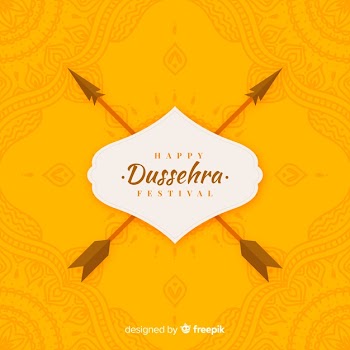 Flat design happy dussehra concept Free Vector