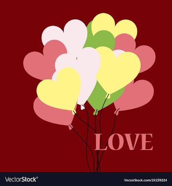Flat design hear hot air balloon icon vector image