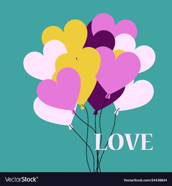 Flat design hear hot air balloon icon vector image