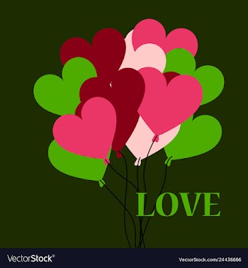 Flat design hear hot air balloon icon vector image
