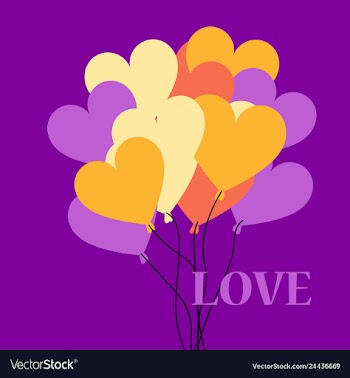 Flat design hear hot air balloon icon vector image