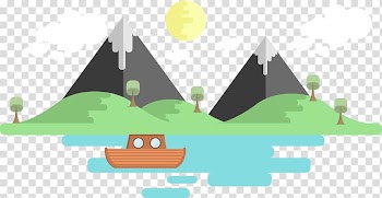 Flat design Illustration, Beautiful color island transparent background PNG clipart
