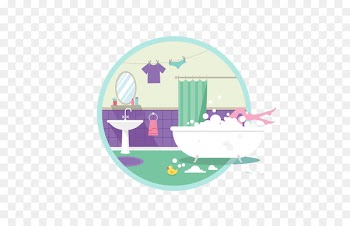 Flat design Illustration - Flattened bubble bath 