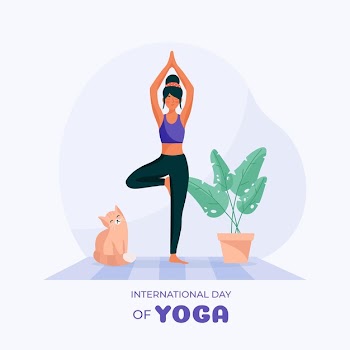 Flat design international day of yoga illustration Free Vector