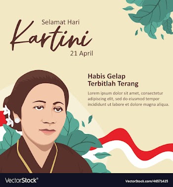 flat design kartini day poster concept