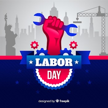 Flat design labor day background Free Vector