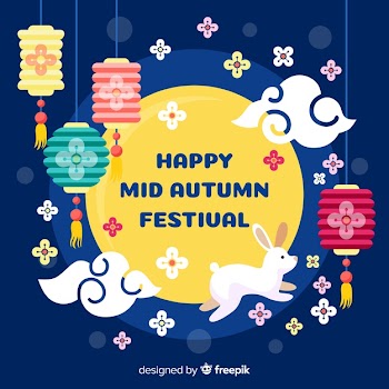 Flat design mid autumn festival Free Vector