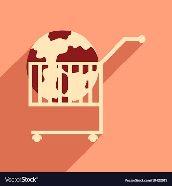 Flat design modern icon globe vector image