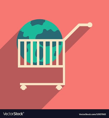 Flat design modern icon globe vector image