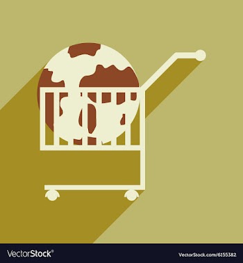 Flat design modern icon globe vector image